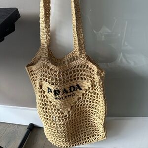 Prada Raffia Beach Bag